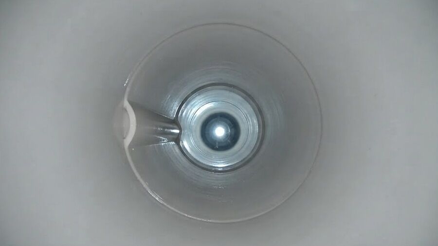 Camera view of the same line after cleaning